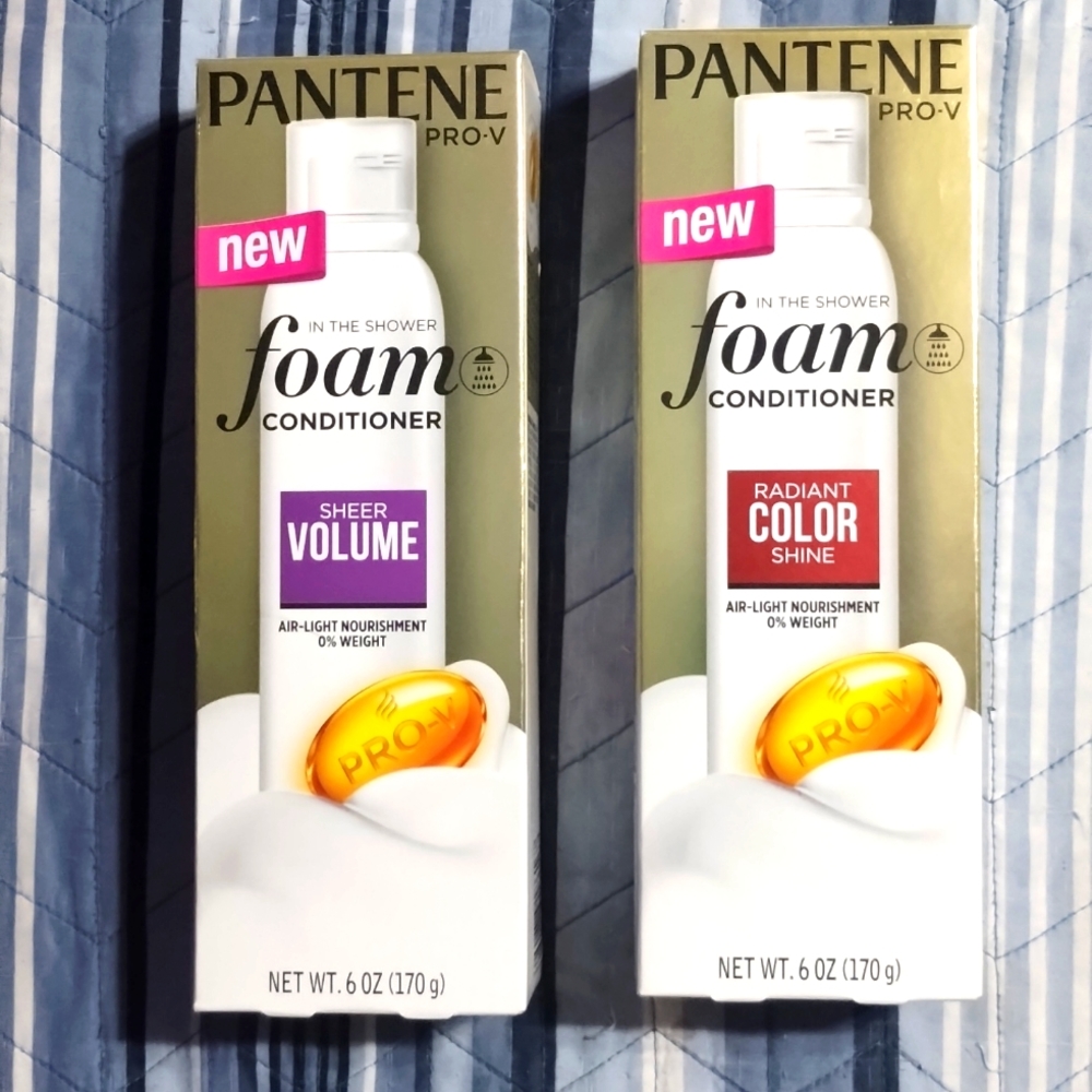 2 Bottles of Pantene Pro-V Foam In-The-Shower Conditioner NEW in box